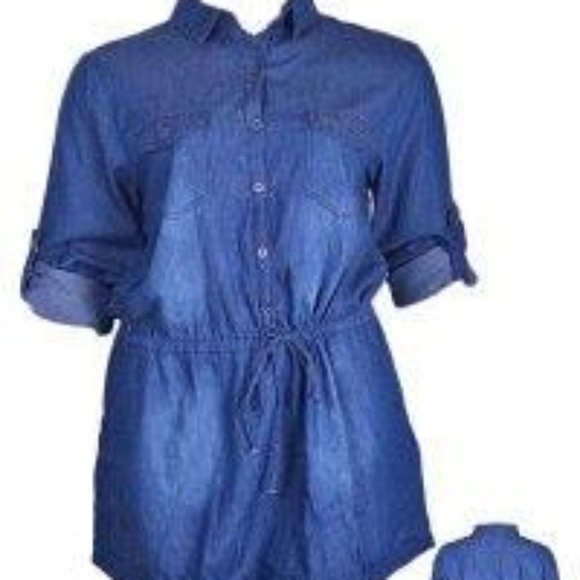 Dresses & Skirts - Denim 3/4 Sleeve Short Dress